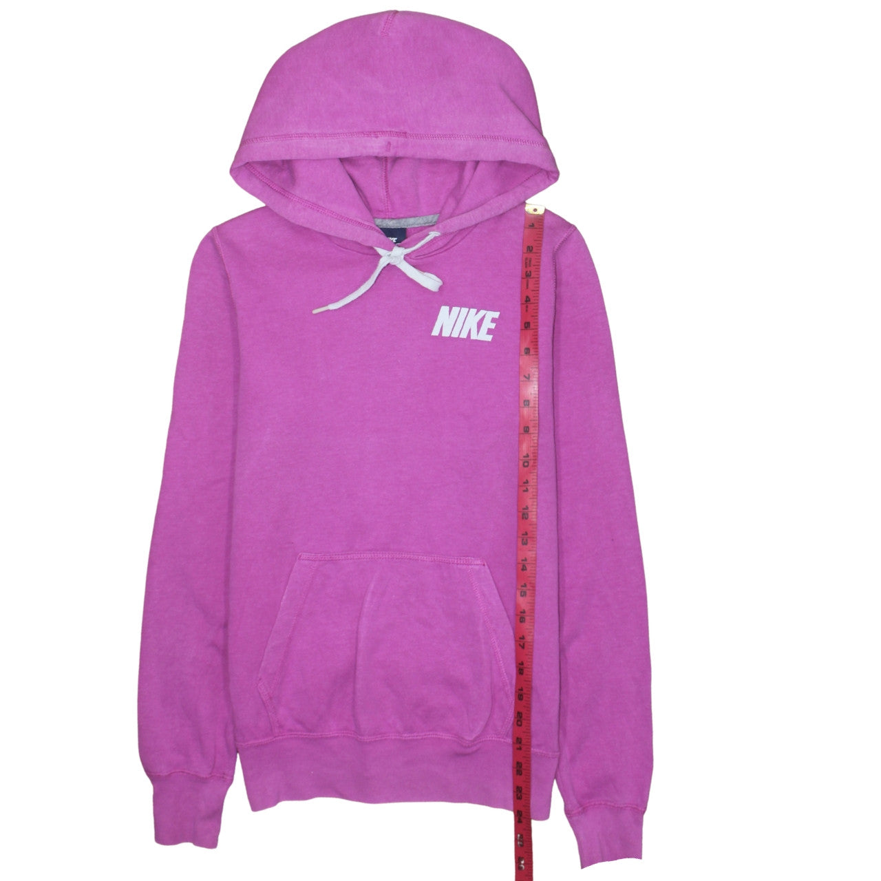 Nike Women Pink Pullover Hoodie Small Logo Design Cotton Blend