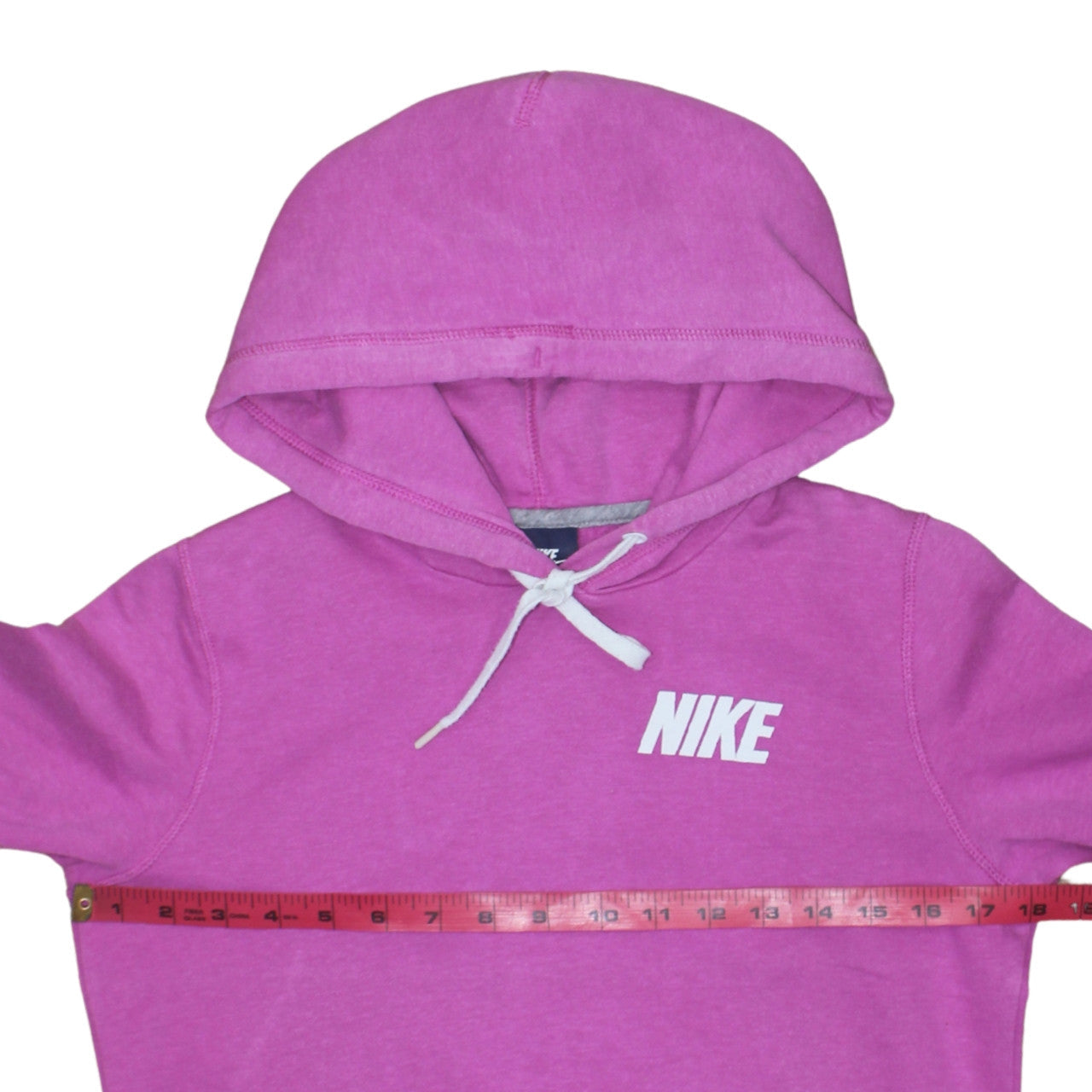 Nike Women Pink Pullover Hoodie Small Logo Design Cotton Blend