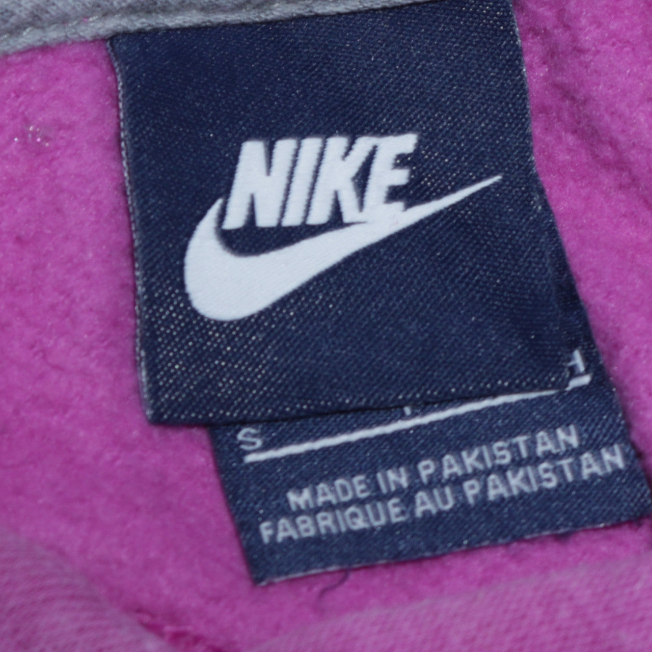 Nike Women Pink Pullover Hoodie Small Logo Design Cotton Blend
