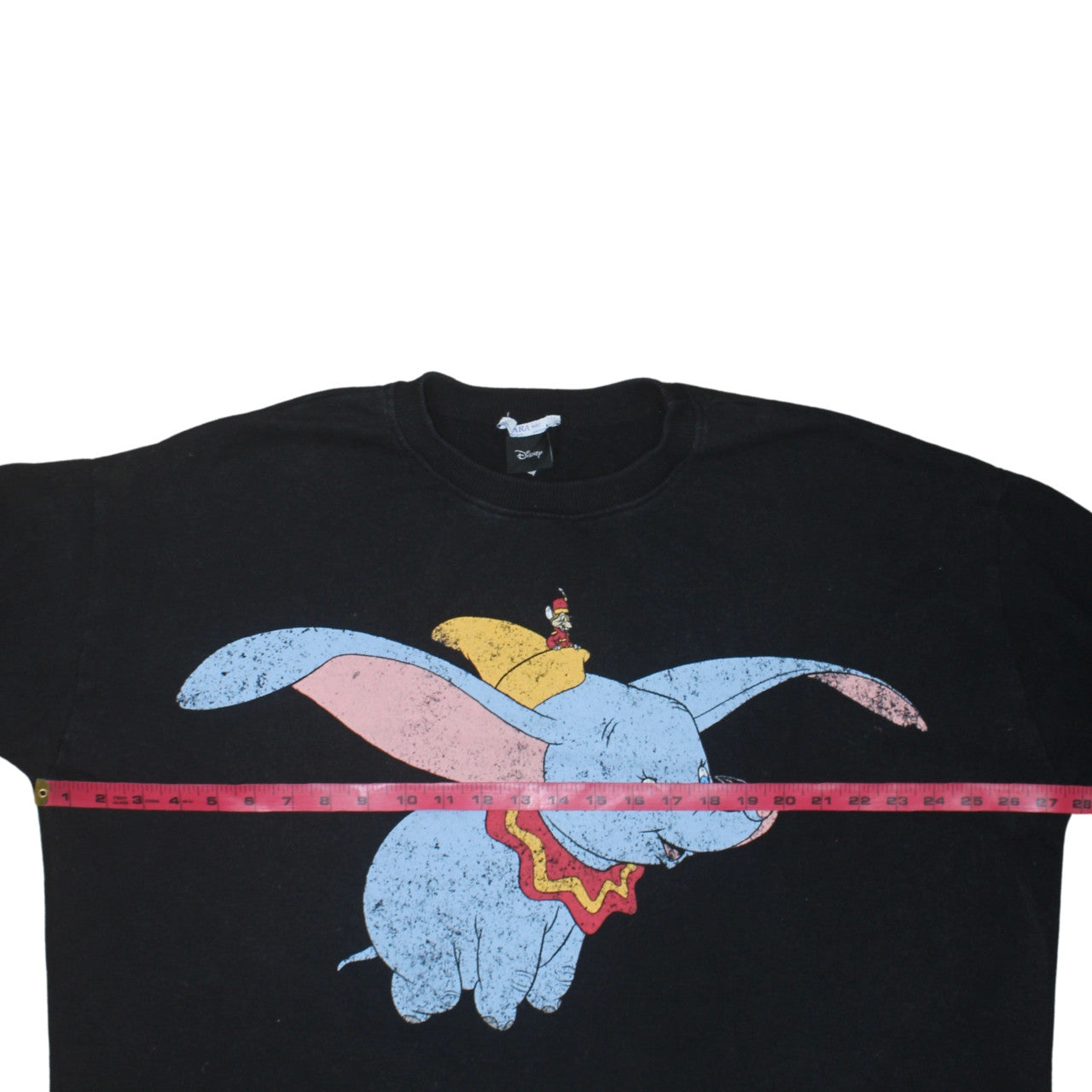 Zara Disney Women Black Dumbo Sweatshirt Size M Relaxed Fit Cotton