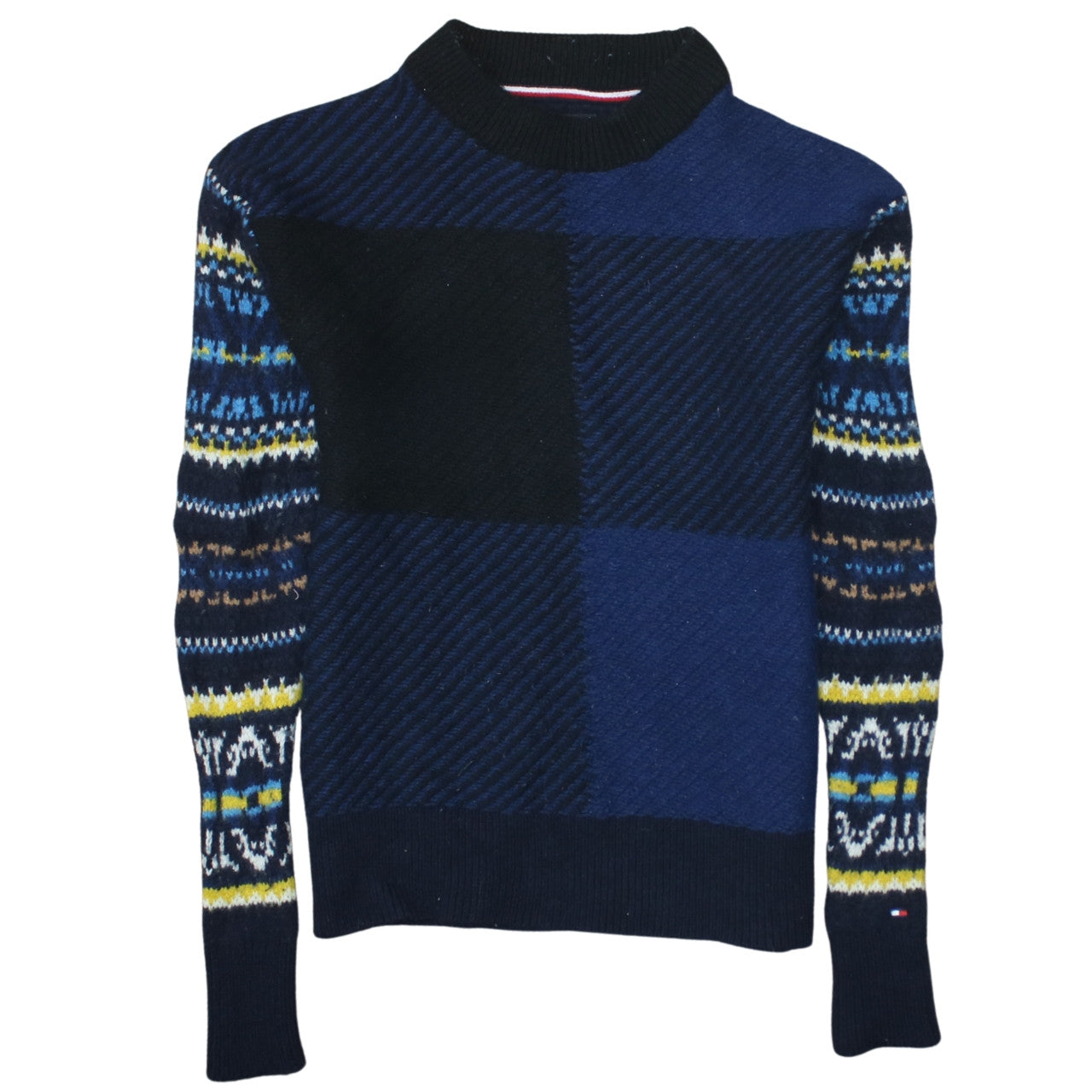 Tommy Hilfiger Men's Blue Wool Fair Isle Jumper Size S