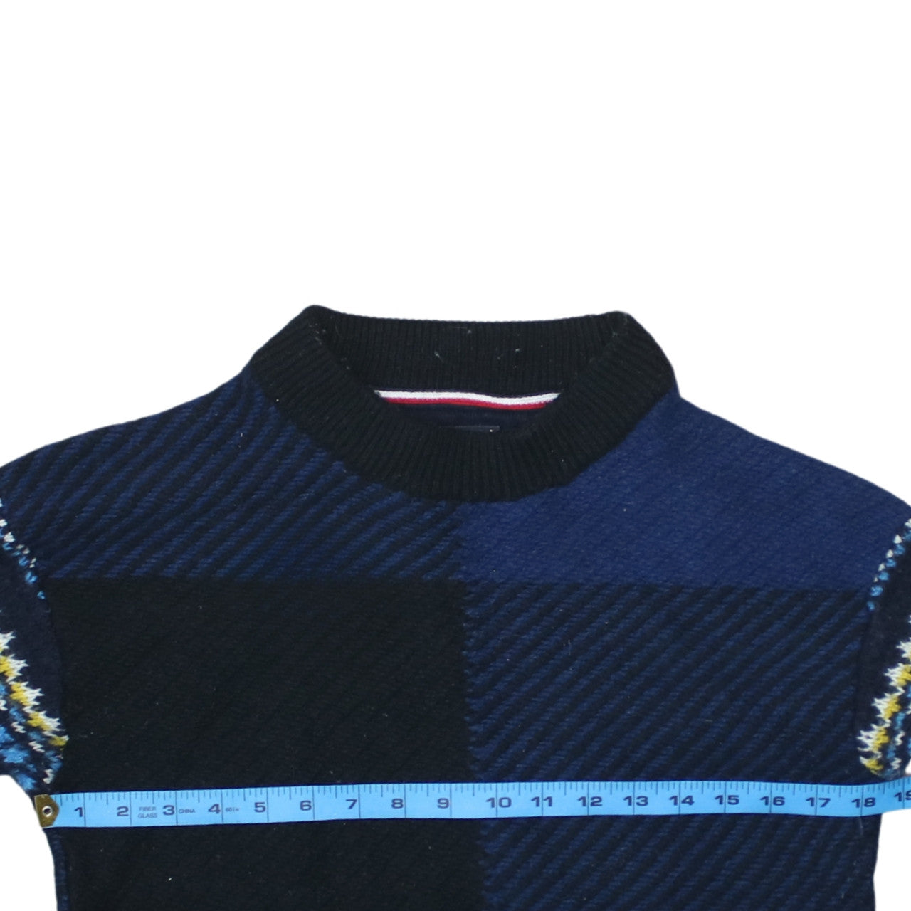 Tommy Hilfiger Men's Blue Wool Fair Isle Jumper Size S
