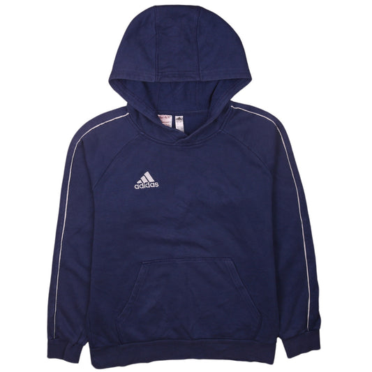 Adidas Teens Blue Pullover Hoodie 164 Logo Sportswear