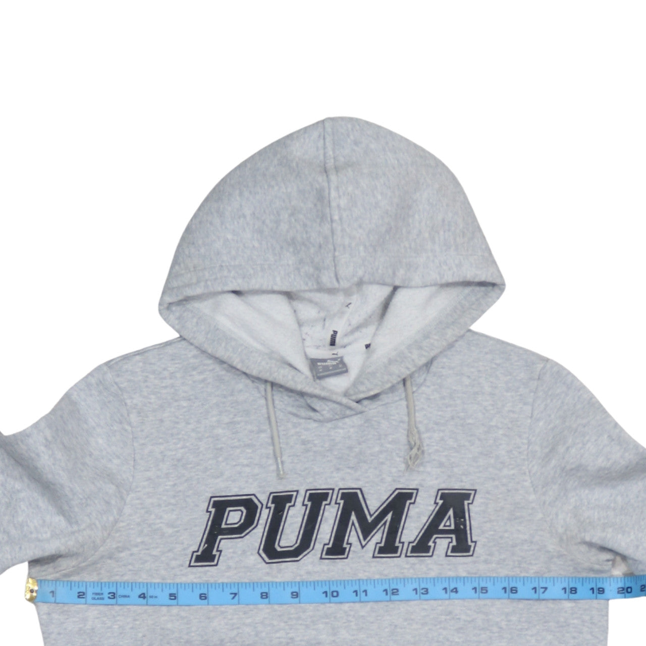 Puma Womens Grey Hooded Pullover Sweatshirt Size 12 Logo Print