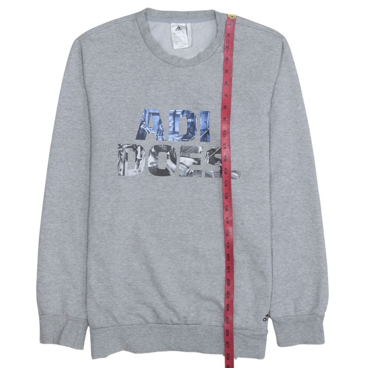 Adidas Mens Grey L Climalite Pullover Sweatshirt Crew Neck Logo