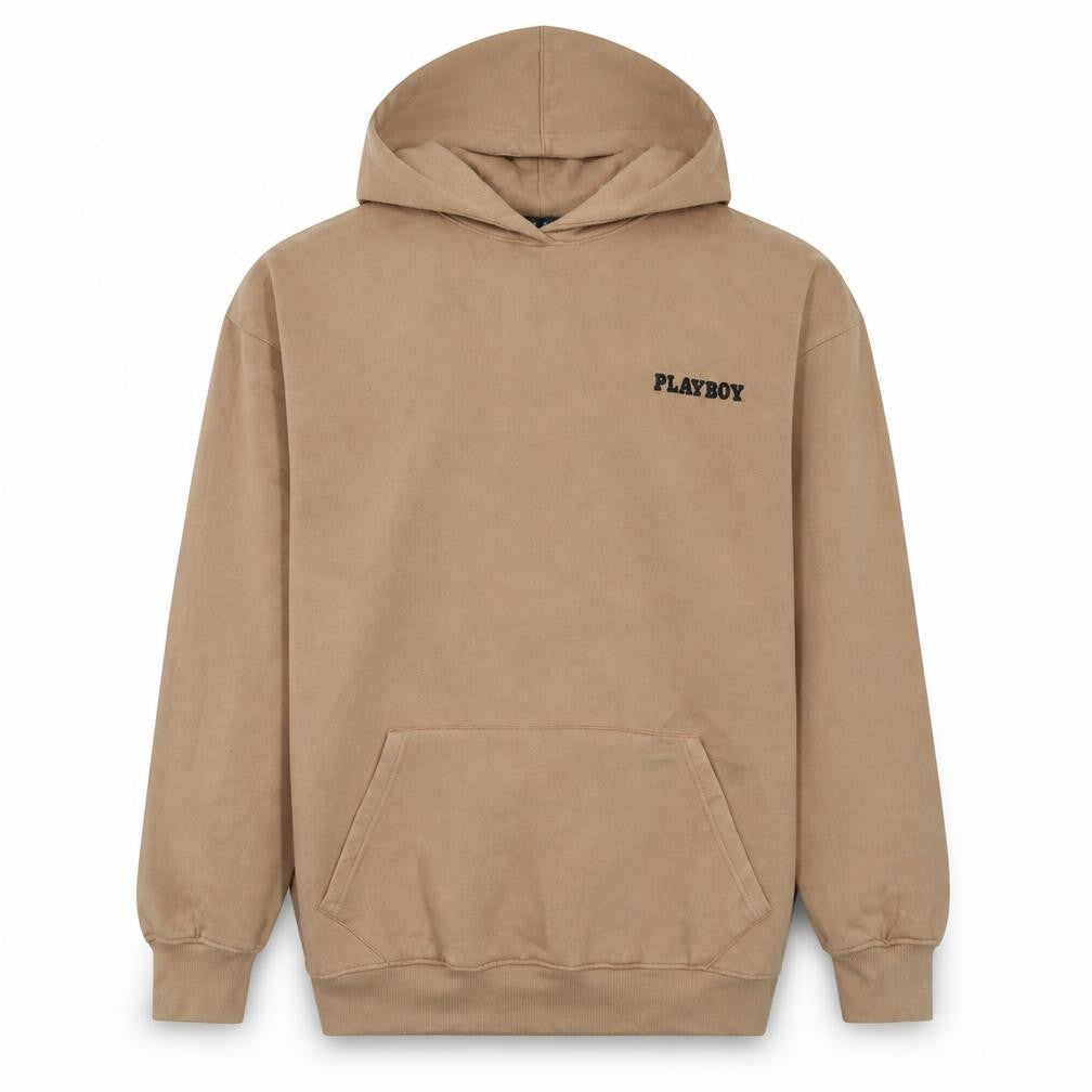 Playboy x Missguided Beige Unisex Hoodie Medium Pullover Graphic