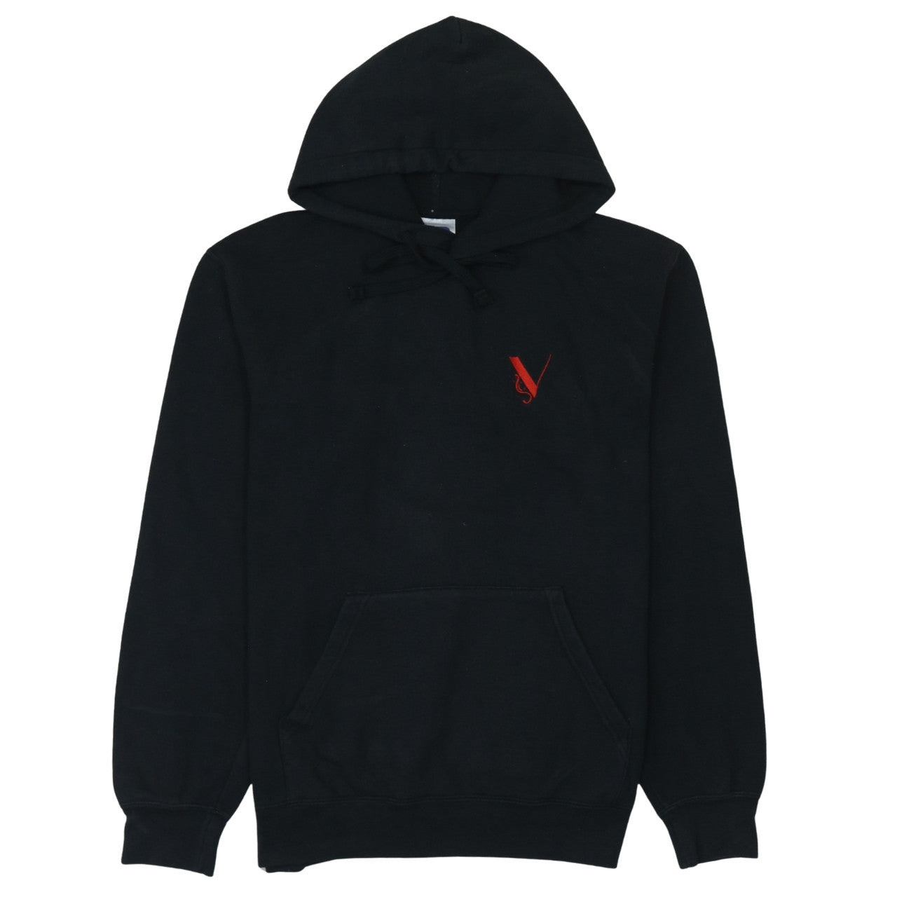 Russell Mens Black Embroidered Pullover Hoodie M Fleece