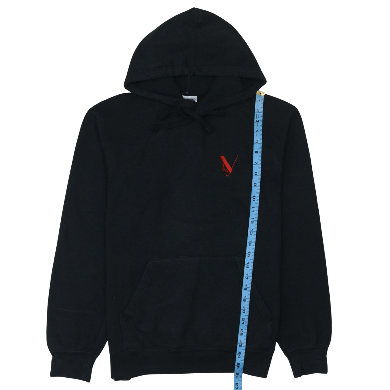 Russell Mens Black Embroidered Pullover Hoodie M Fleece