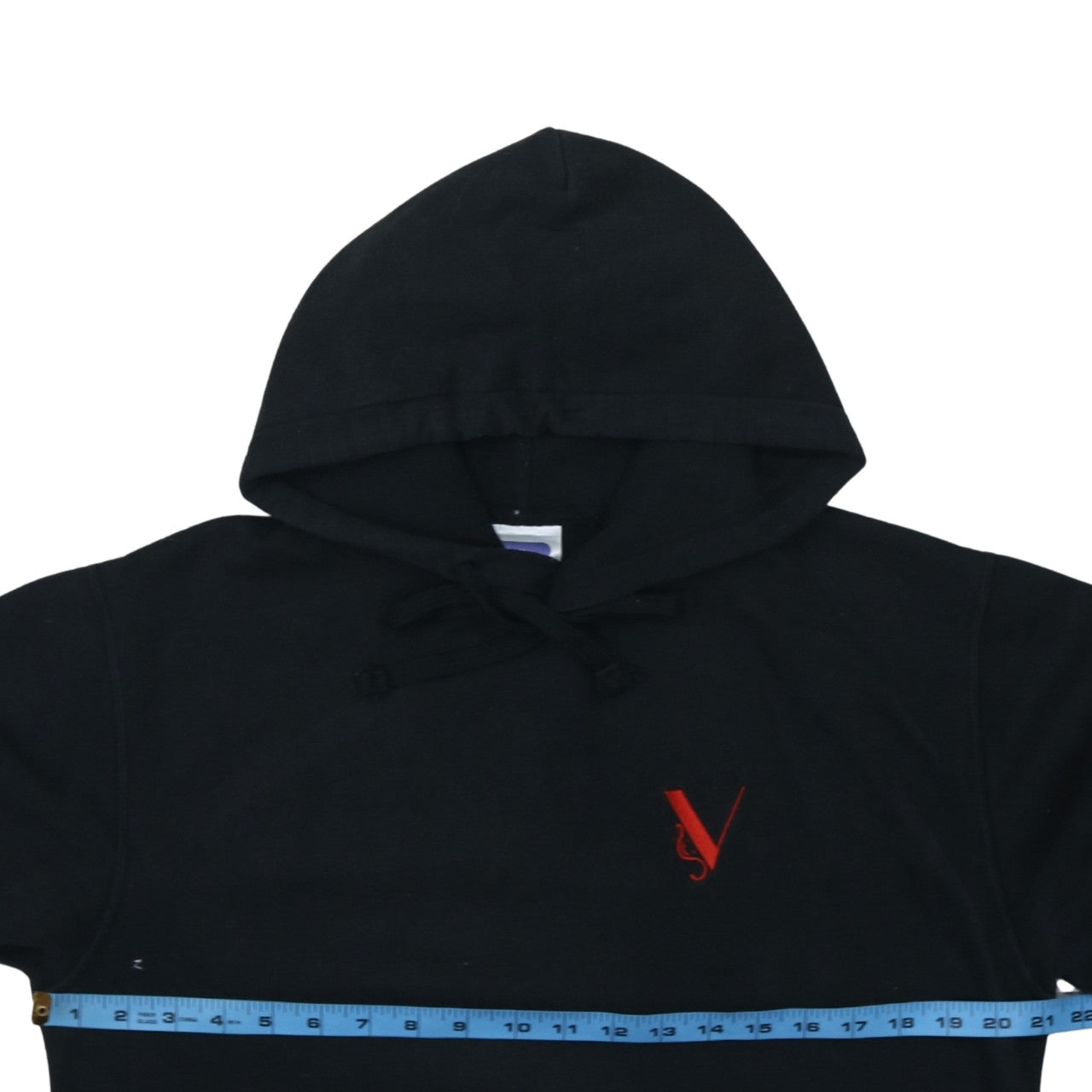 Russell Mens Black Embroidered Pullover Hoodie M Fleece