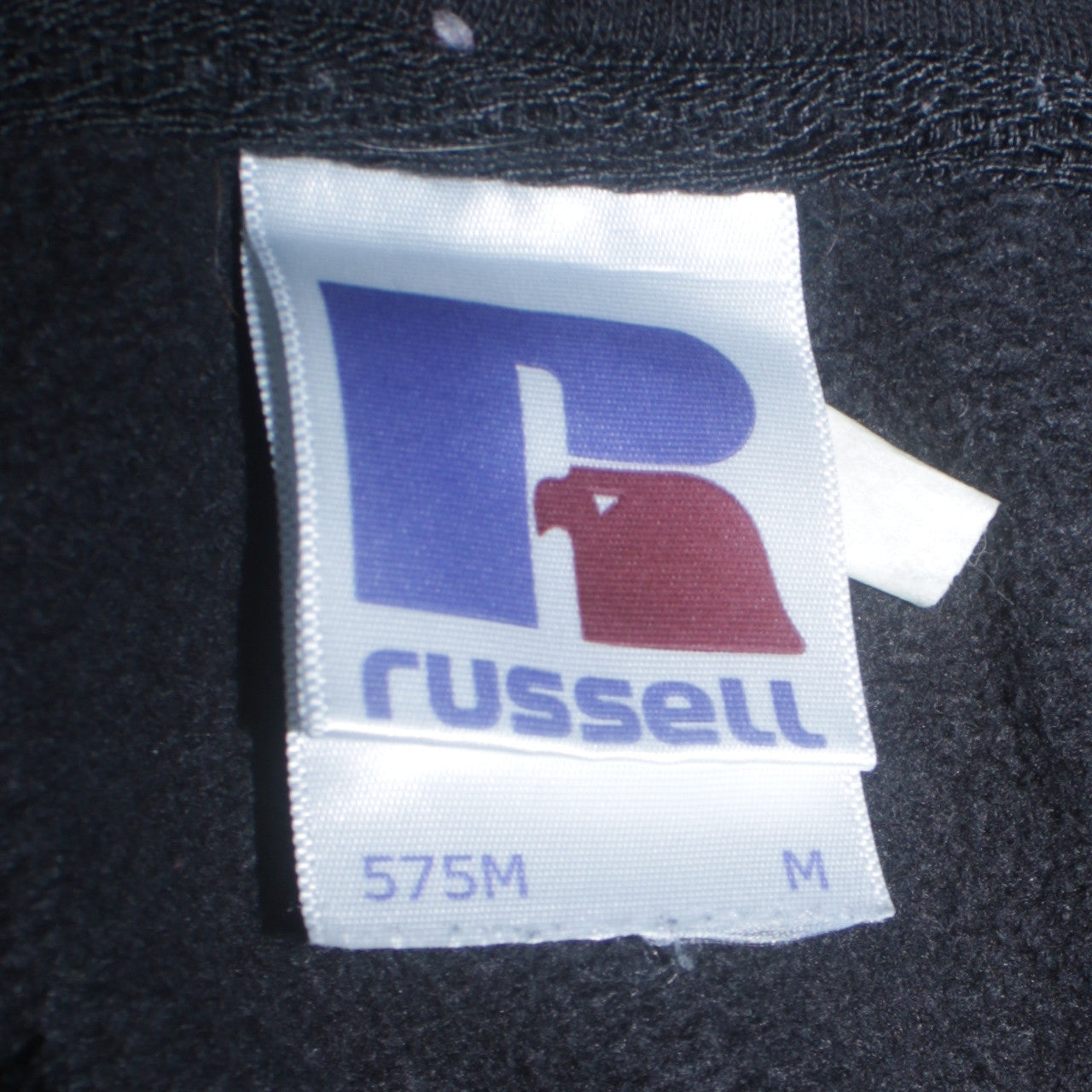 Russell Mens Black Embroidered Pullover Hoodie M Fleece