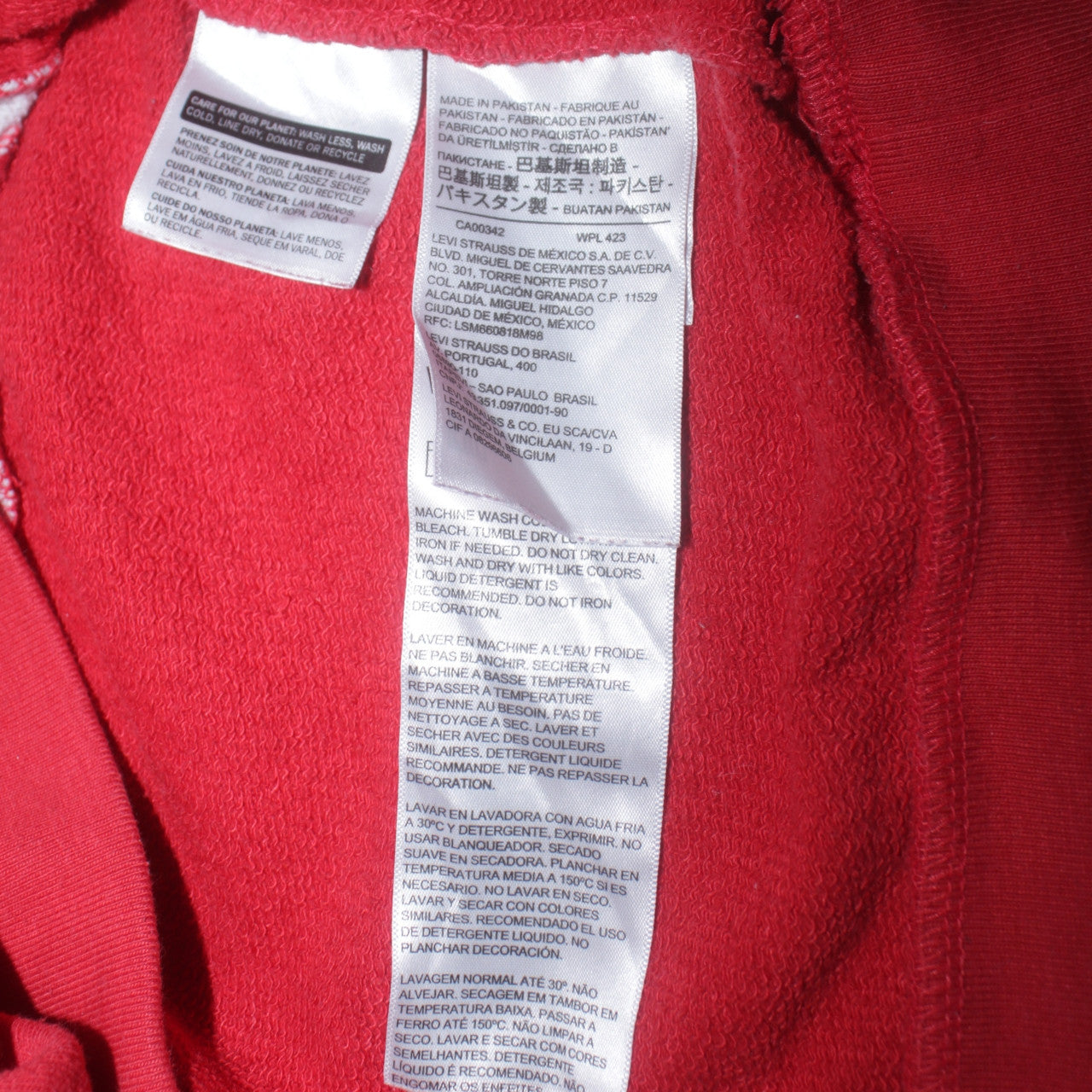 Levi's Women's Red Logo Crew Neck Pullover Sweatshirt Size S
