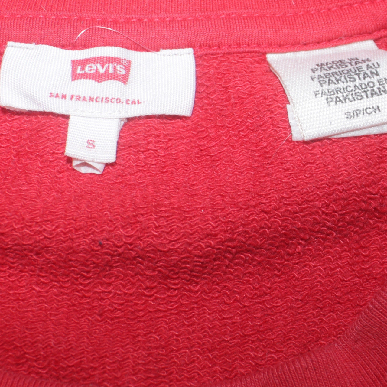 Levi's Women's Red Logo Crew Neck Pullover Sweatshirt Size S