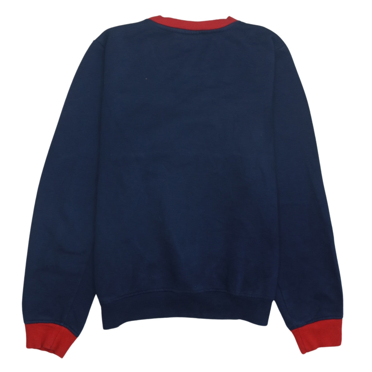 FILA Boys Blue Red Colourblock Sweatshirt 164cm Cotton Blend Logo Crew Neck