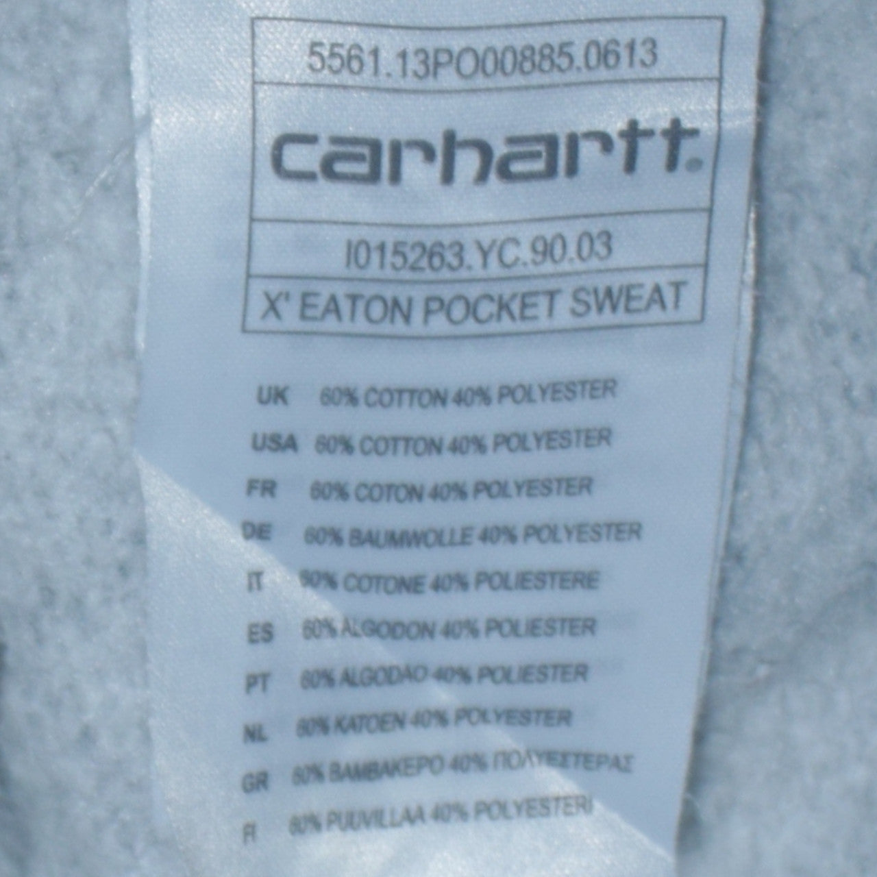 Carhartt Men’s Blue Eaton Pocket Crew Neck Sweatshirt Size M