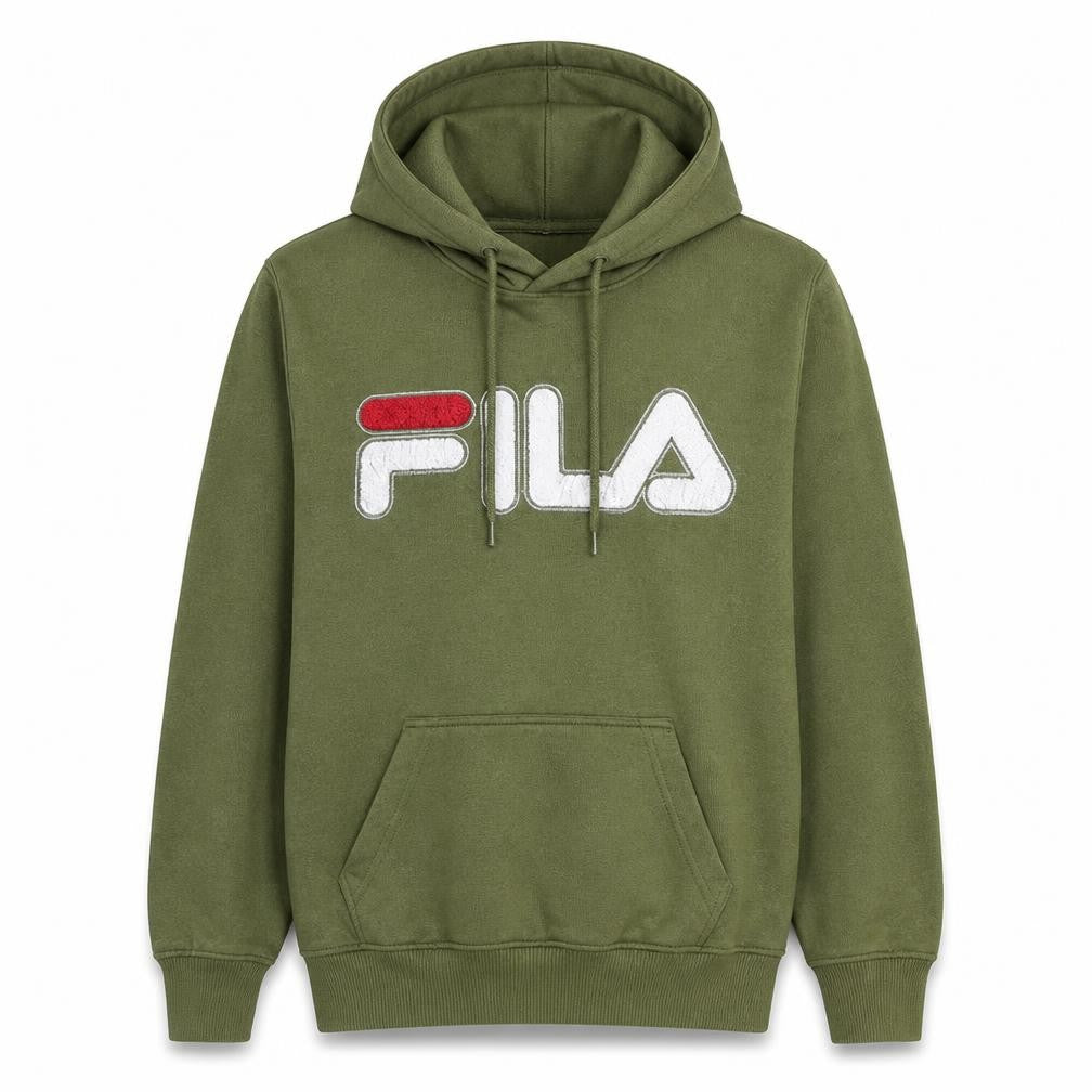 Fila Women’s Green Pullover Hoodie Small Logo Print Casual