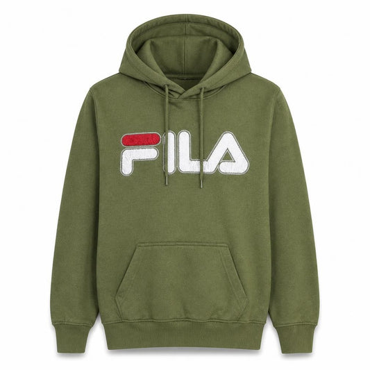 Fila Women’s Green Pullover Hoodie Small Logo Print Casual