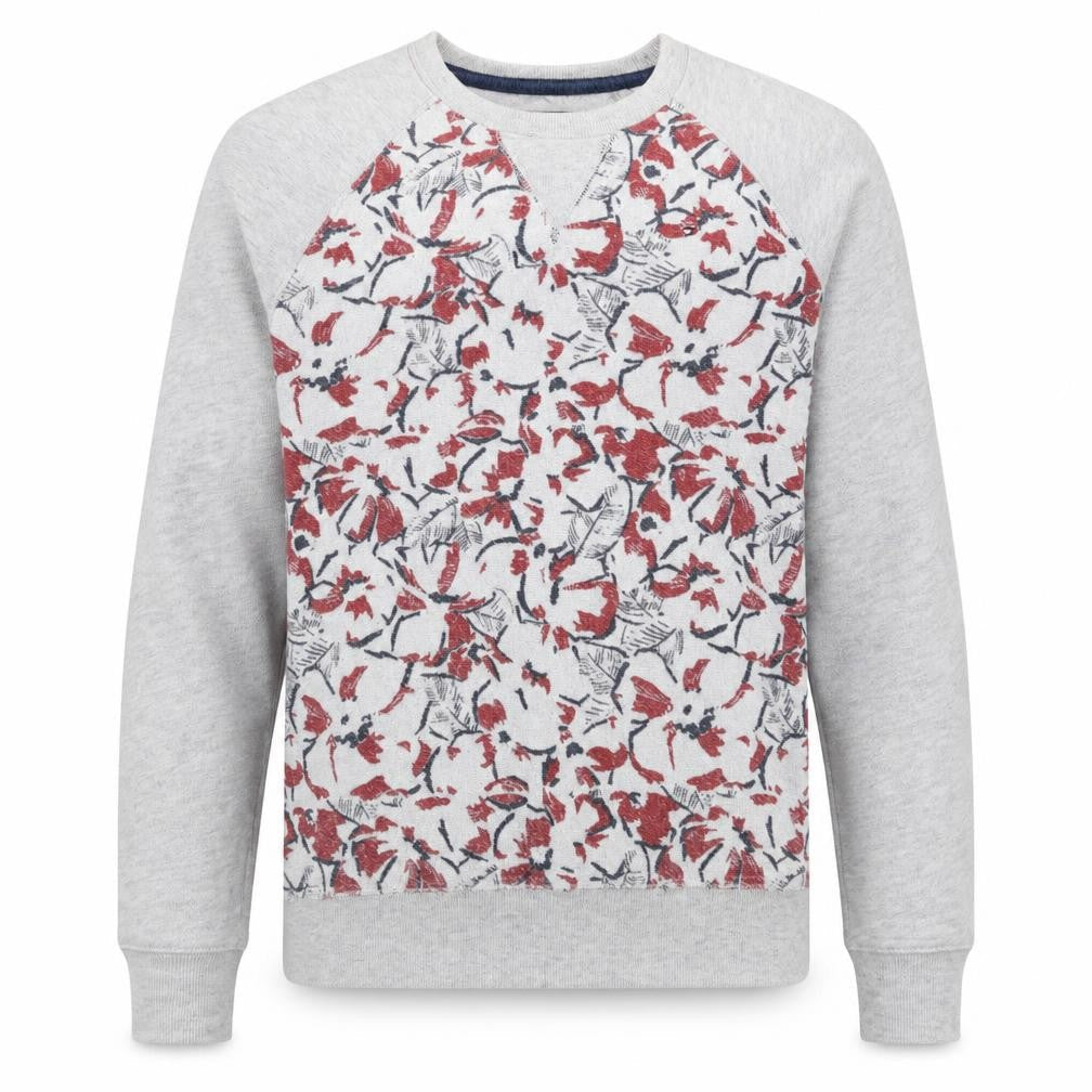 Tommy Hilfiger Men's Grey Floral Crew Neck Sweatshirt Size L