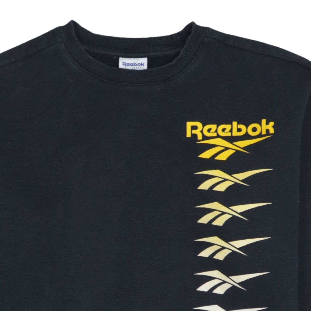 Reebok Men’s Black Graphic Logo Pullover Sweatshirt Size L