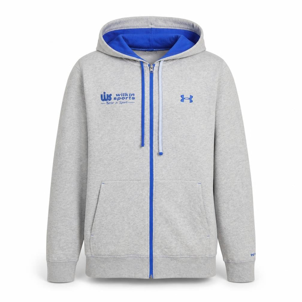 Under Armour Men's Grey Full Zip Hoodie 2XL Regular Fit Sportswear