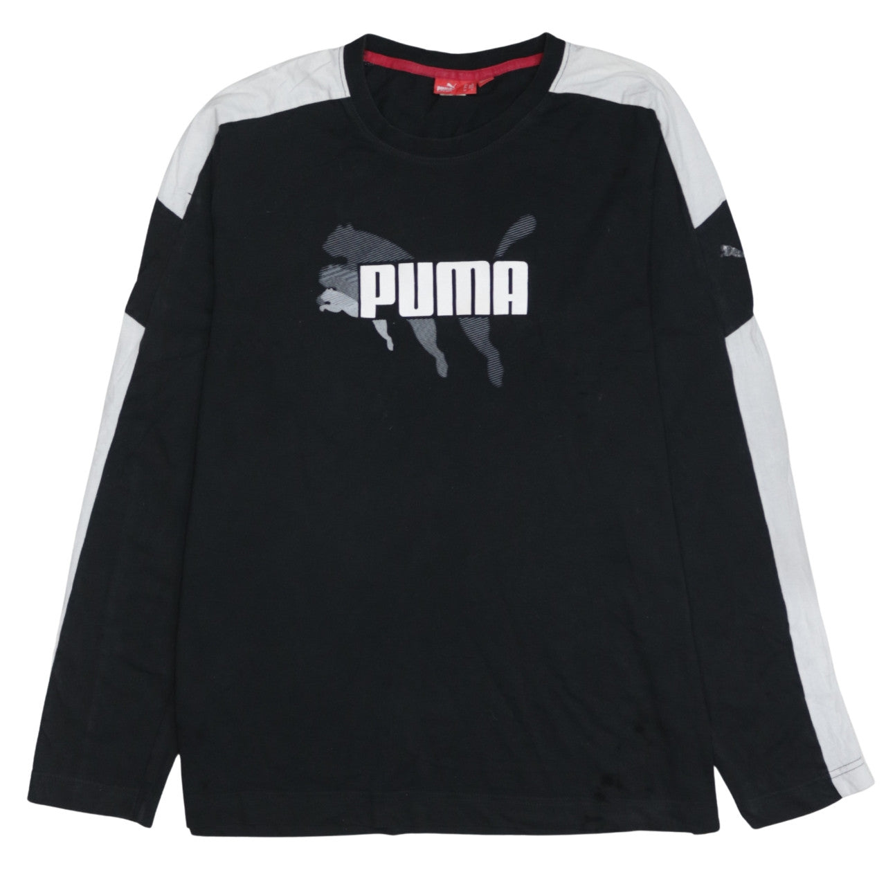 Puma Men's Black Long Sleeve Logo Sports T-Shirt Size L