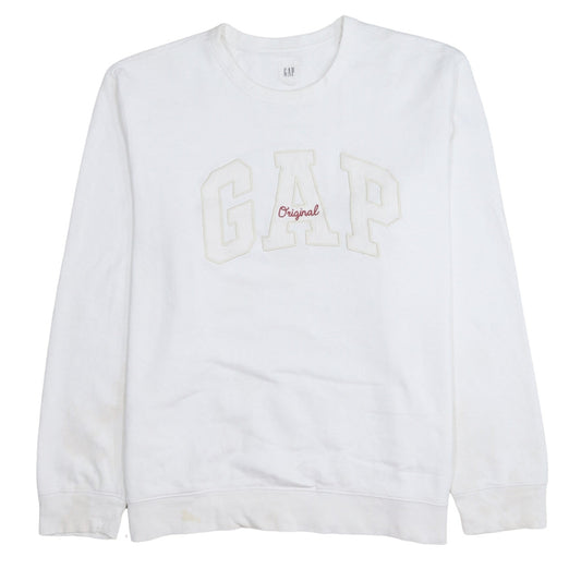 GAP Men’s White XL Logo Crew Neck Pullover Sweatshirt