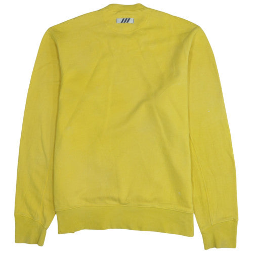 adidas Men's Yellow Pullover Sweatshirt M Graphic Logo Crew Neck