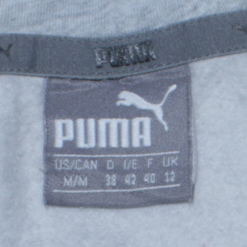 Puma Womens Grey Pullover Hoodie Size 12 Graphic Logo Casual
