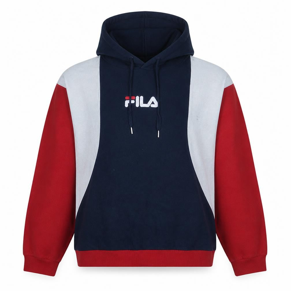 FILA Men's Blue Red White Pullover Hoodie Size M Logo Sportswear