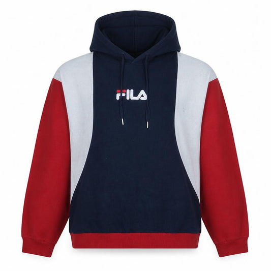 FILA Men's Blue Red White Pullover Hoodie Size M Logo Sportswear