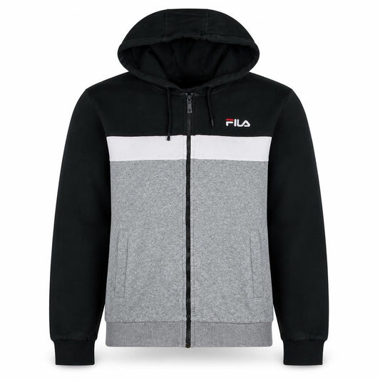 FILA Men's Grey Black Full Zip Hoodie Size M