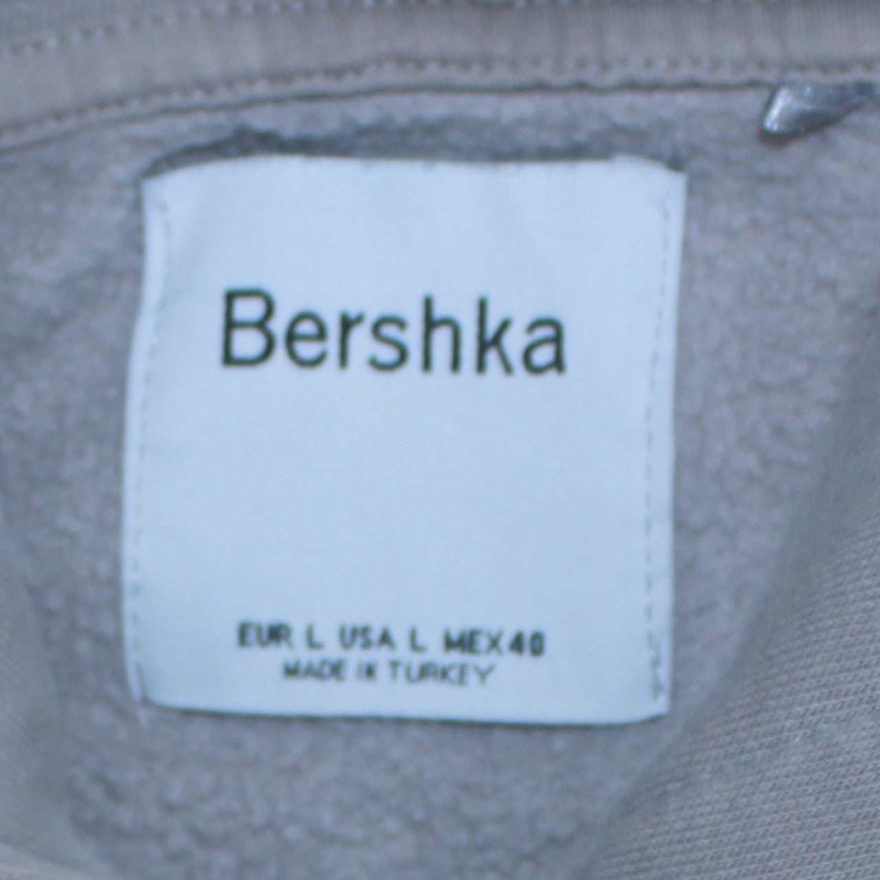 Bershka Men's Grey Pullover Hoodie L Romantic Skull Graphic
