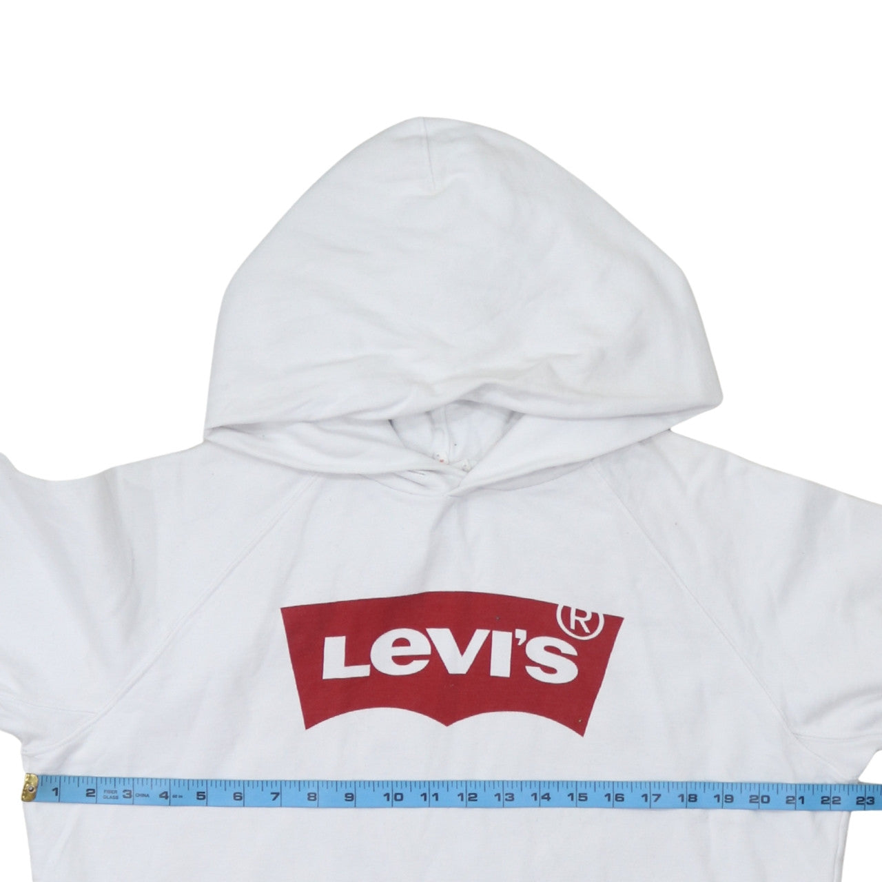 Levi's Men's White Pullover Hoodie Small Graphic Logo Sweatshirt