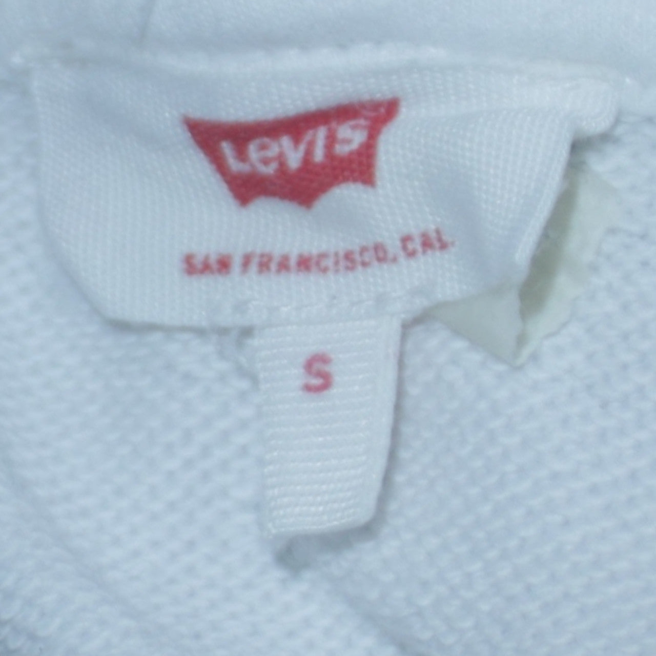 Levi's Men's White Pullover Hoodie Small Graphic Logo Sweatshirt