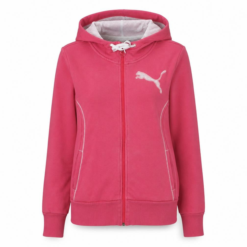 PUMA Womens Pink Hooded Full Zip Sweatshirt UK 10