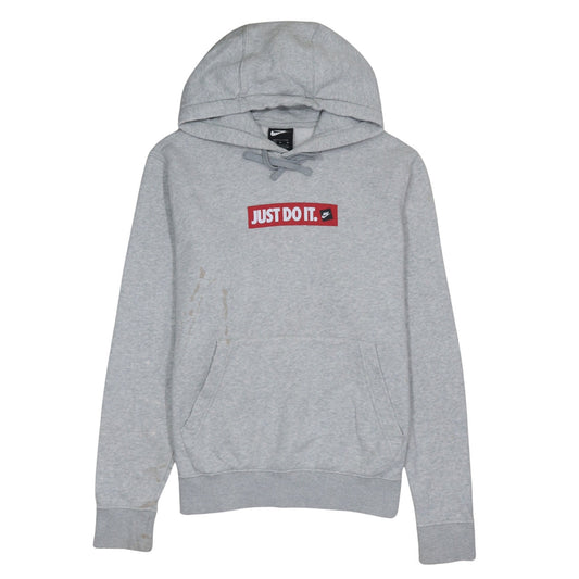 Nike Men’s Grey Pullover Hoodie Medium Just Do It Logo Fleece