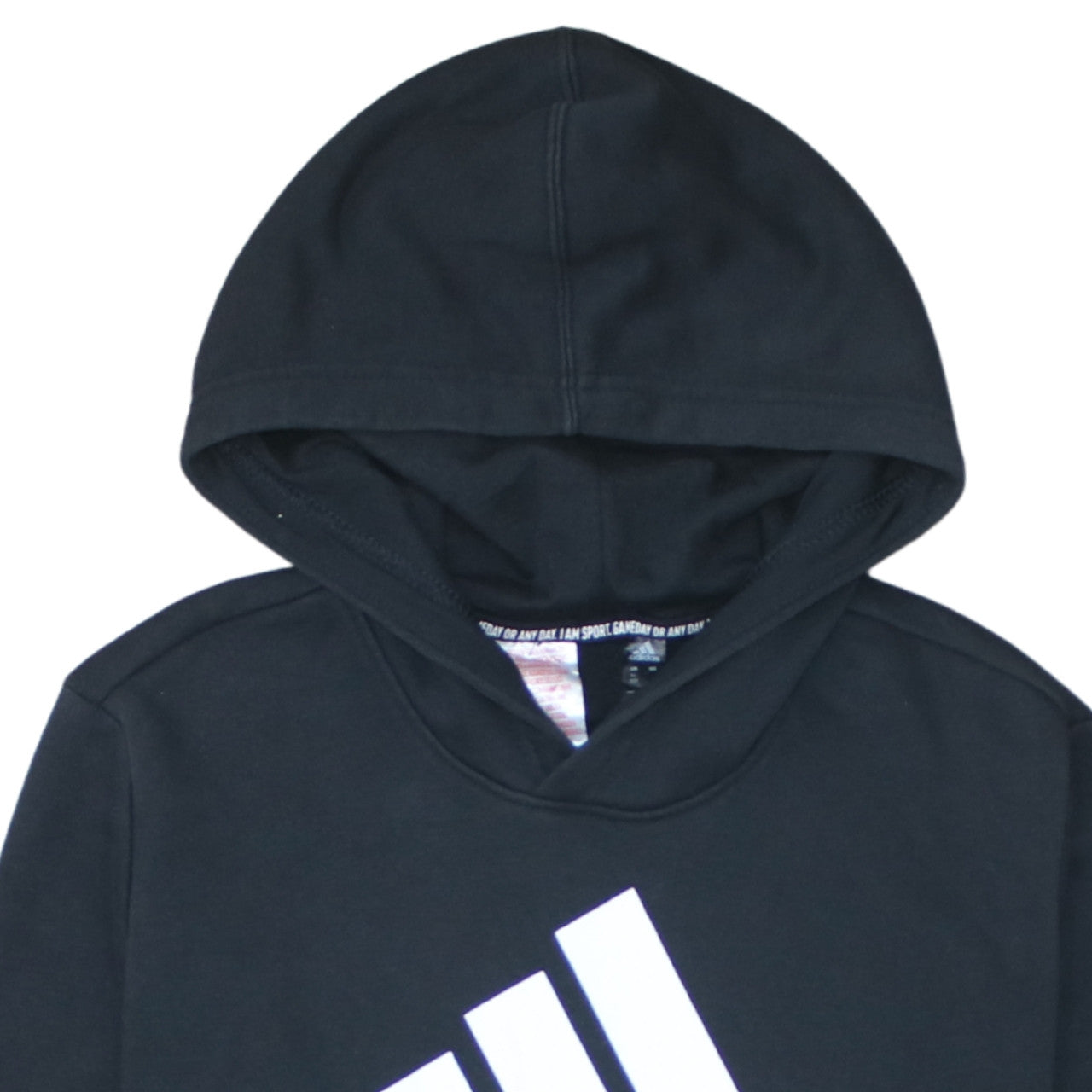 Adidas Boys Black Pullover Hoodie 14 Years Logo Sportswear Hooded Jumper