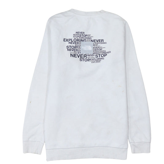 The North Face Womens White Small Crew Neck Pullover Sweatshirt