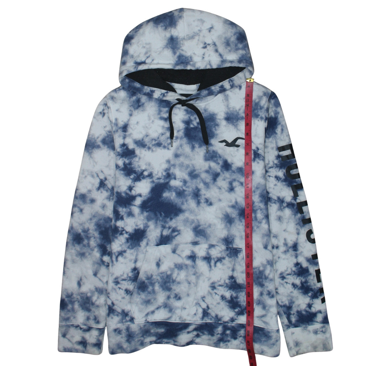 Hollister Men's Blue Tie-Dye Pullover Hoodie XL Fleece Logo