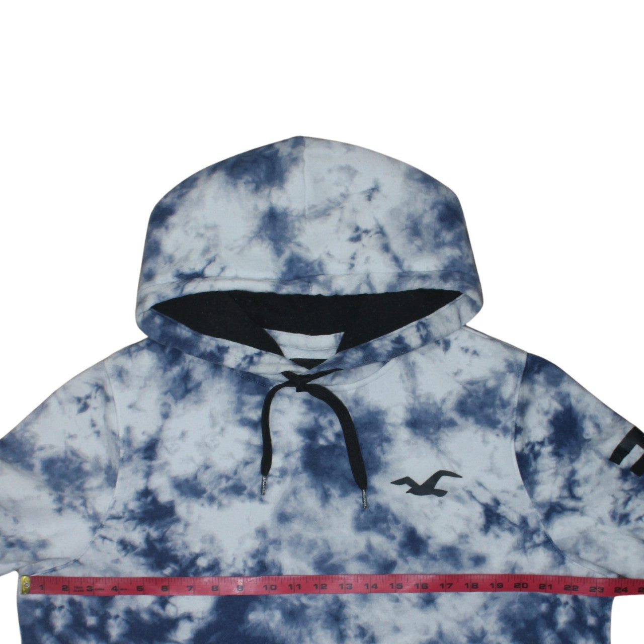 Hollister Men's Blue Tie-Dye Pullover Hoodie XL Fleece Logo