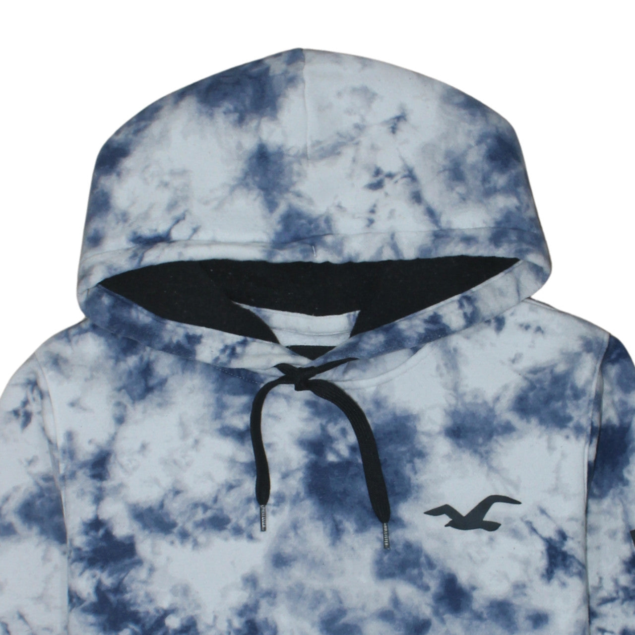 Hollister Men's Blue Tie-Dye Pullover Hoodie XL Fleece Logo