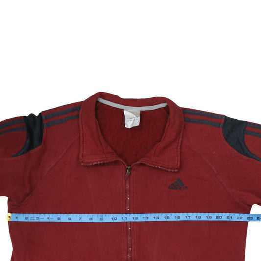 Adidas Men's Red Full Zip Sweatshirt L Regular Fit Sportswear