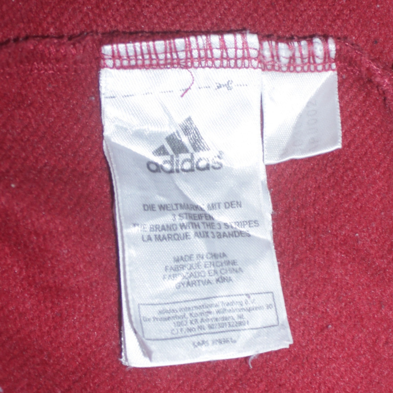 Adidas Men's Red Full Zip Sweatshirt L Regular Fit Sportswear