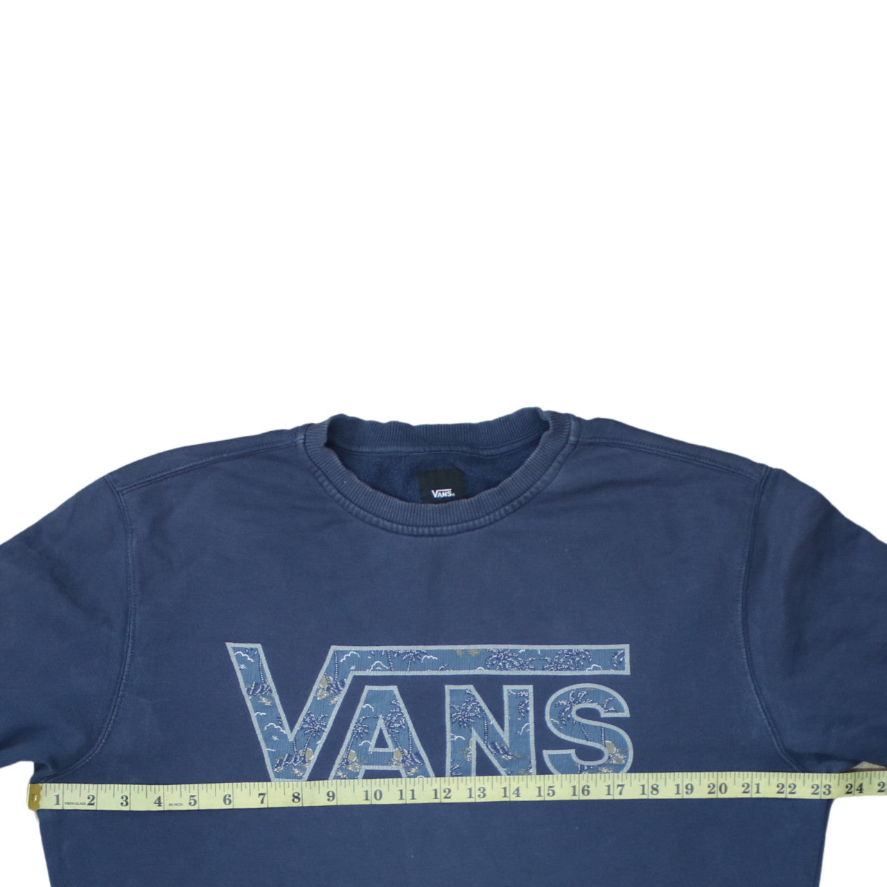 Vans Mens Blue Crew Neck Pullover Sweatshirt Size L Graphic Print