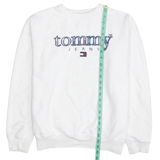 Tommy Jeans Men's White XS Pullover Logo Sweatshirt