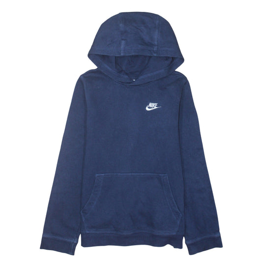 Nike Boys Navy Blue Pullover Hoodie L 13-14 Years Cotton Blend
