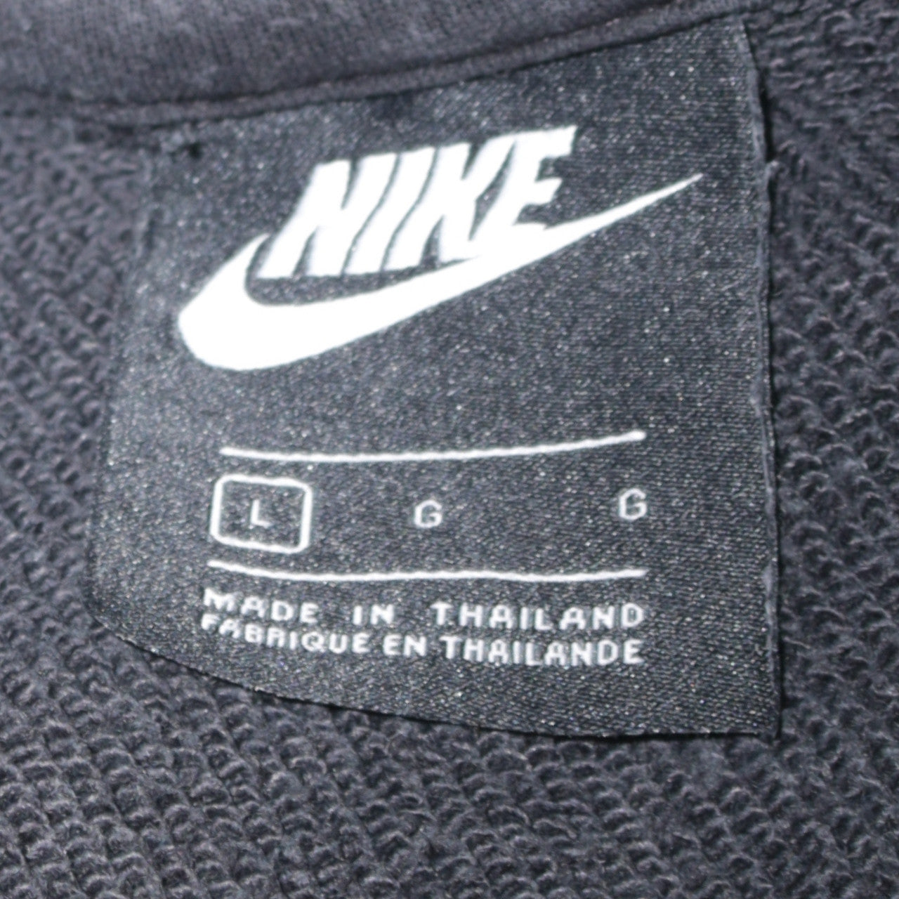 Nike Men's Black Pullover Hoodie L Logo Fleece Sweatshirt