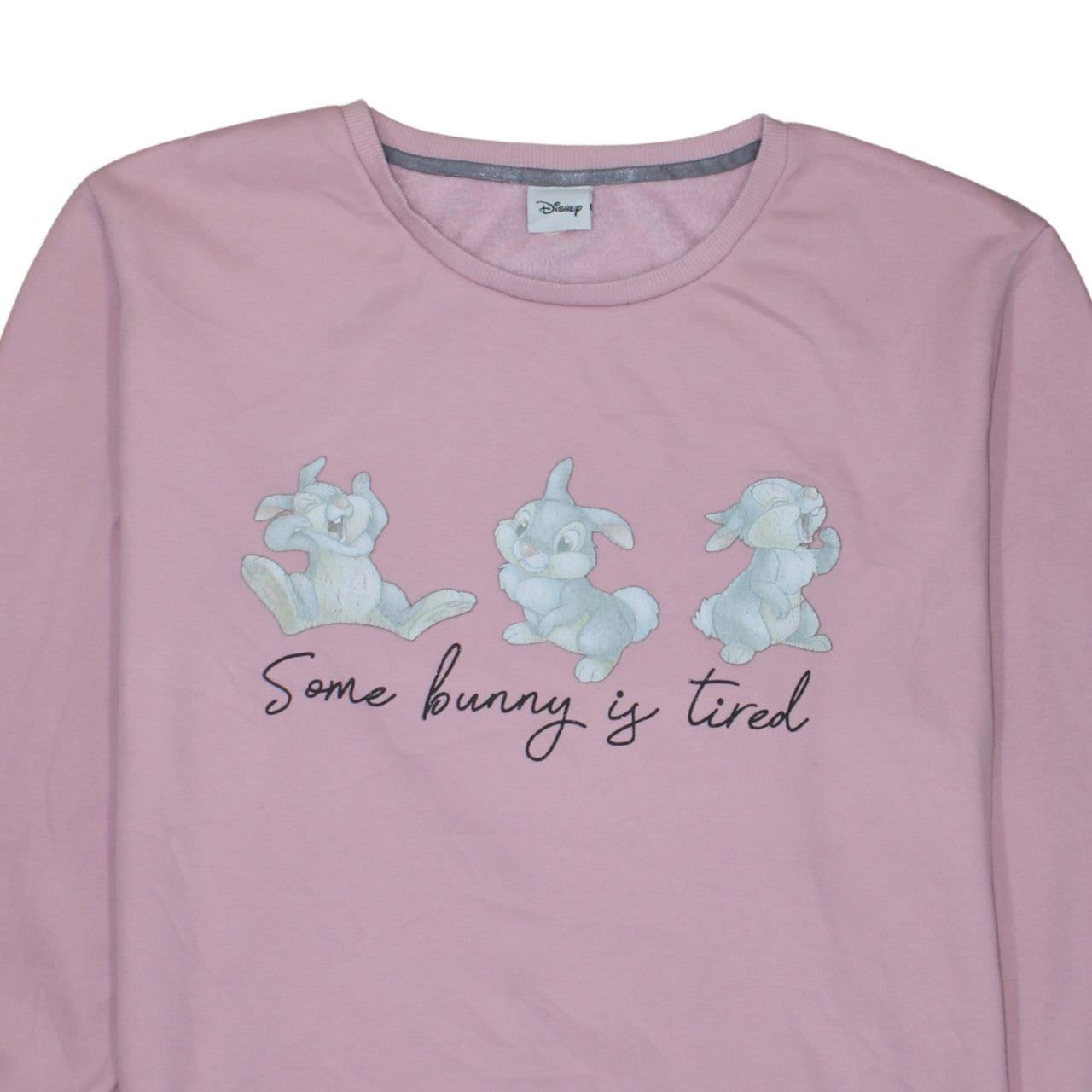 Disney Women Pink XL Pullover Sweatshirt Thumper Graphic Print