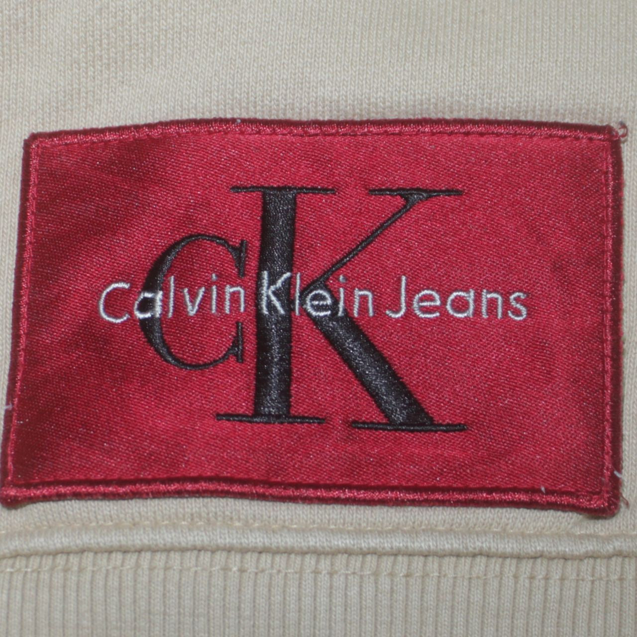 Calvin Klein Jeans Men's Beige Slim Fit Crew Neck Sweatshirt S