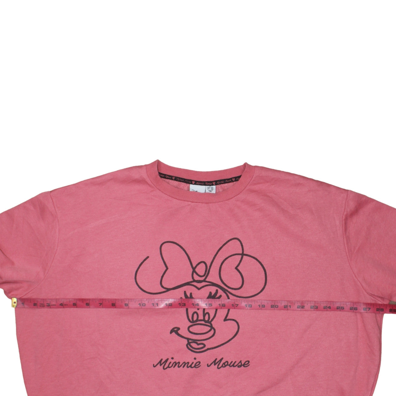 Disney Women Pink Minnie Mouse Sweatshirt XL Crew Neck Pullover