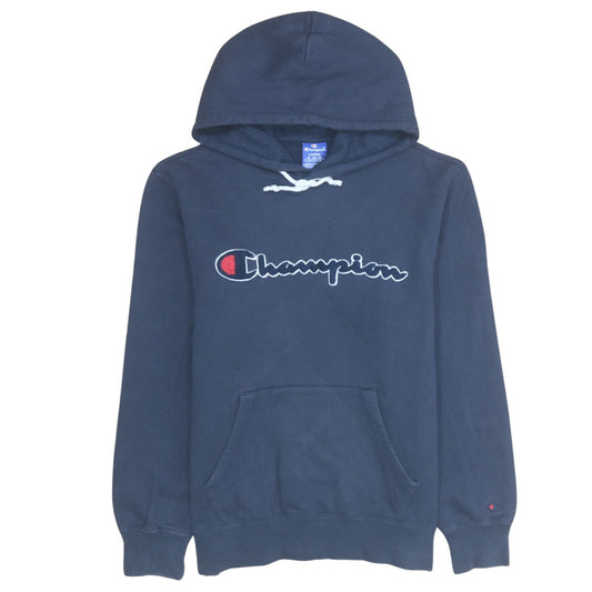 Champion Men's Blue Pullover Hoodie Large Embroidered Logo Cotton